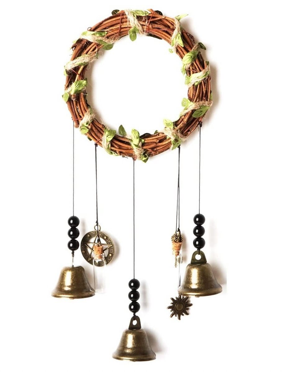 Rustic Wreath Bell Charm Wind Chime