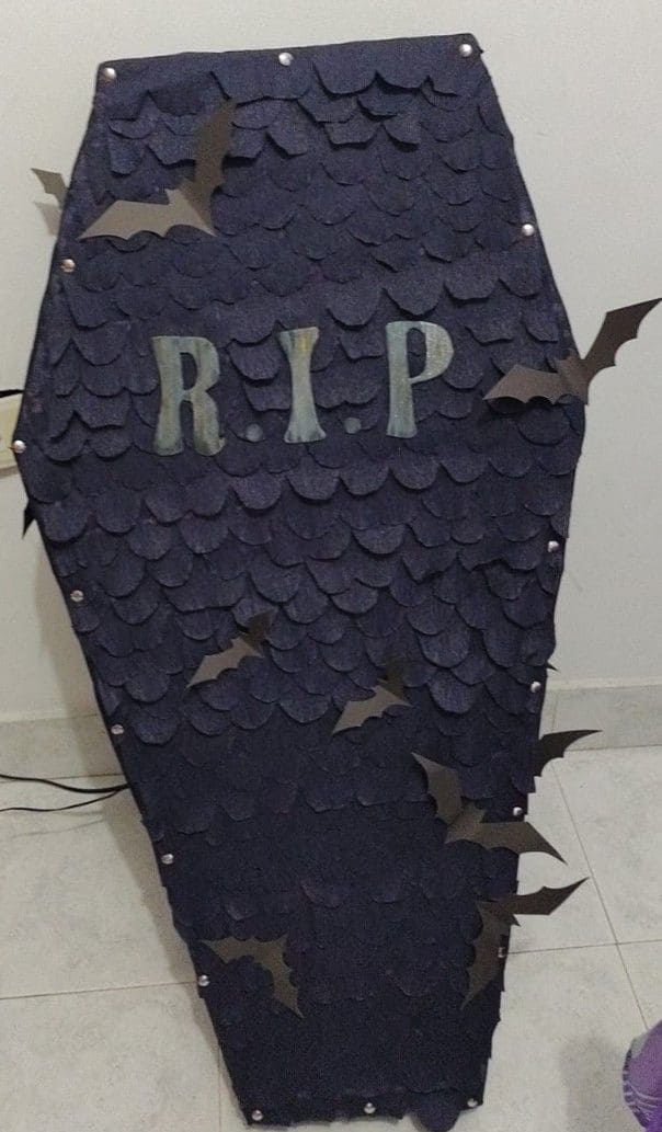 Scalloped Bat-Covered Coffin