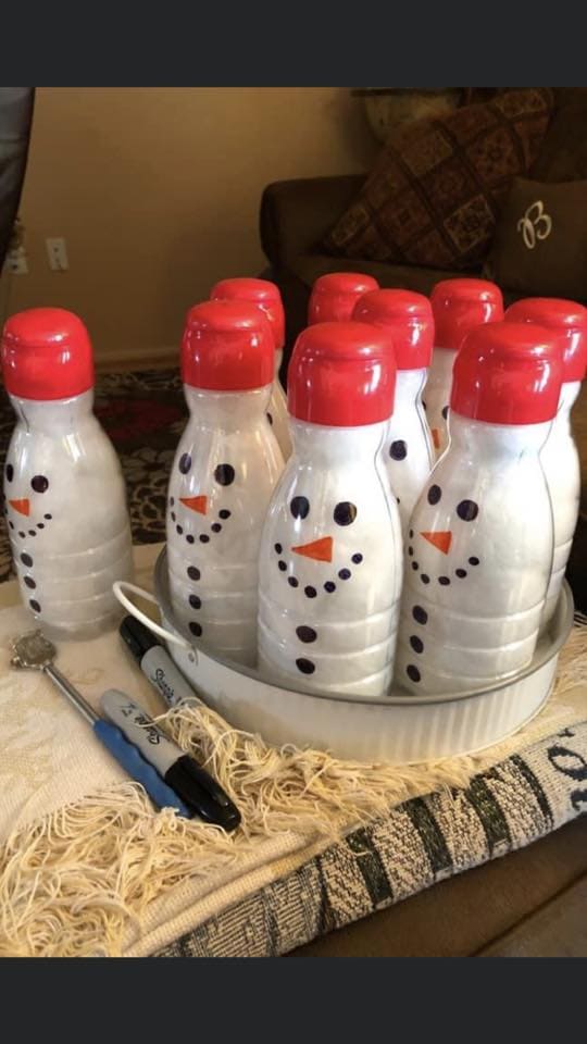 Sharpie Snowman Party Bottles