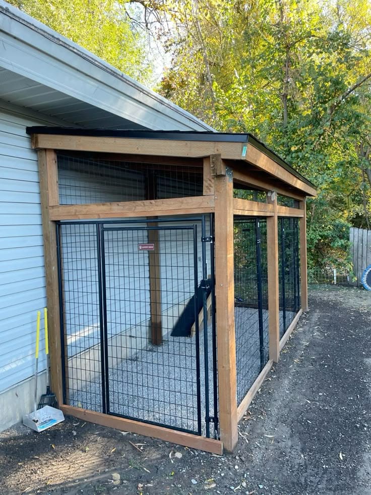 Side-of-House Dog Run with Roof Cover