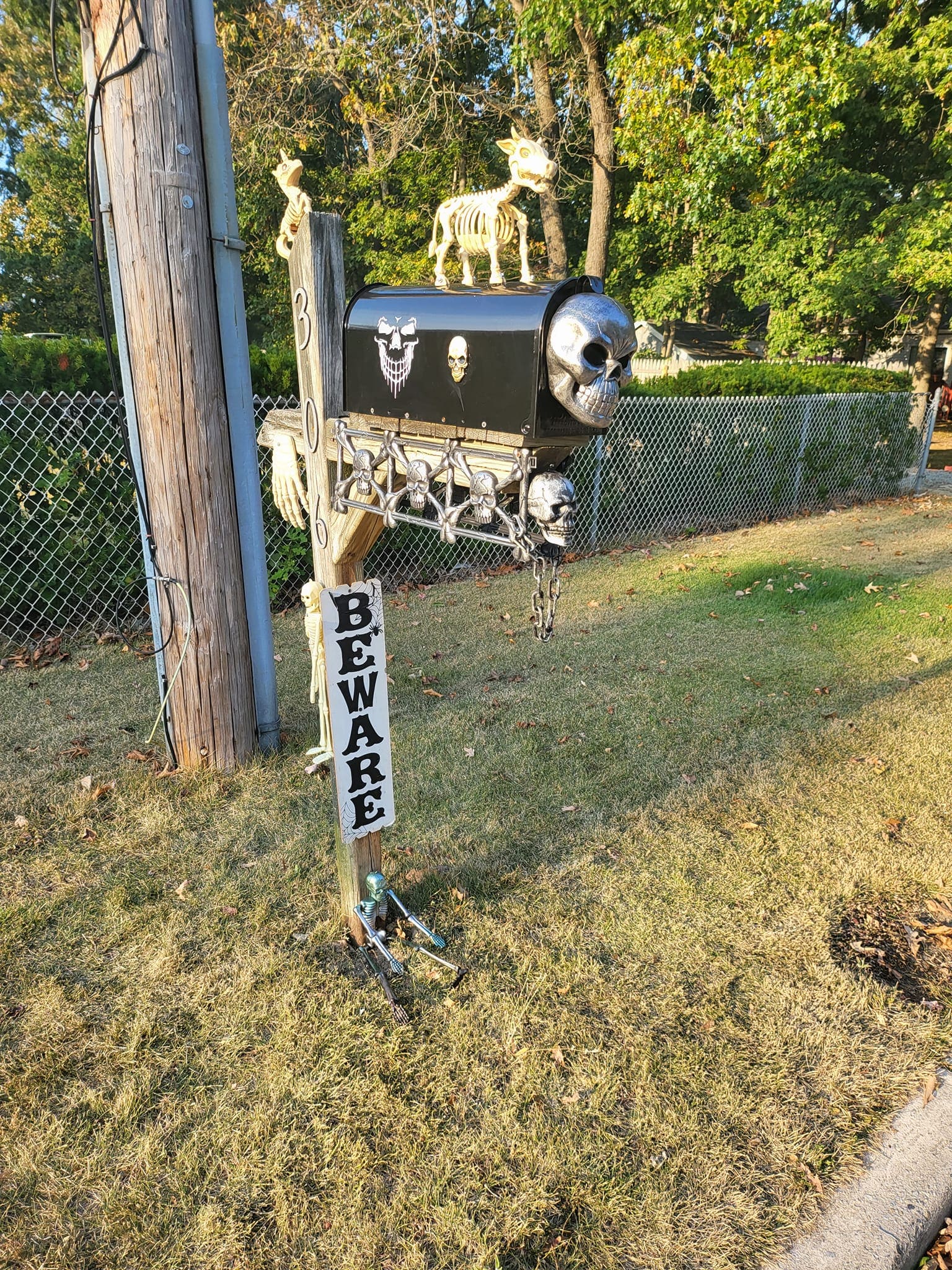 Skeleton Mailbox Halloween Display