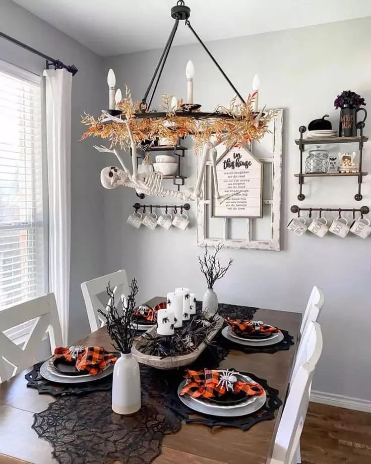 Skeleton Swing Halloween Chandelier Decor