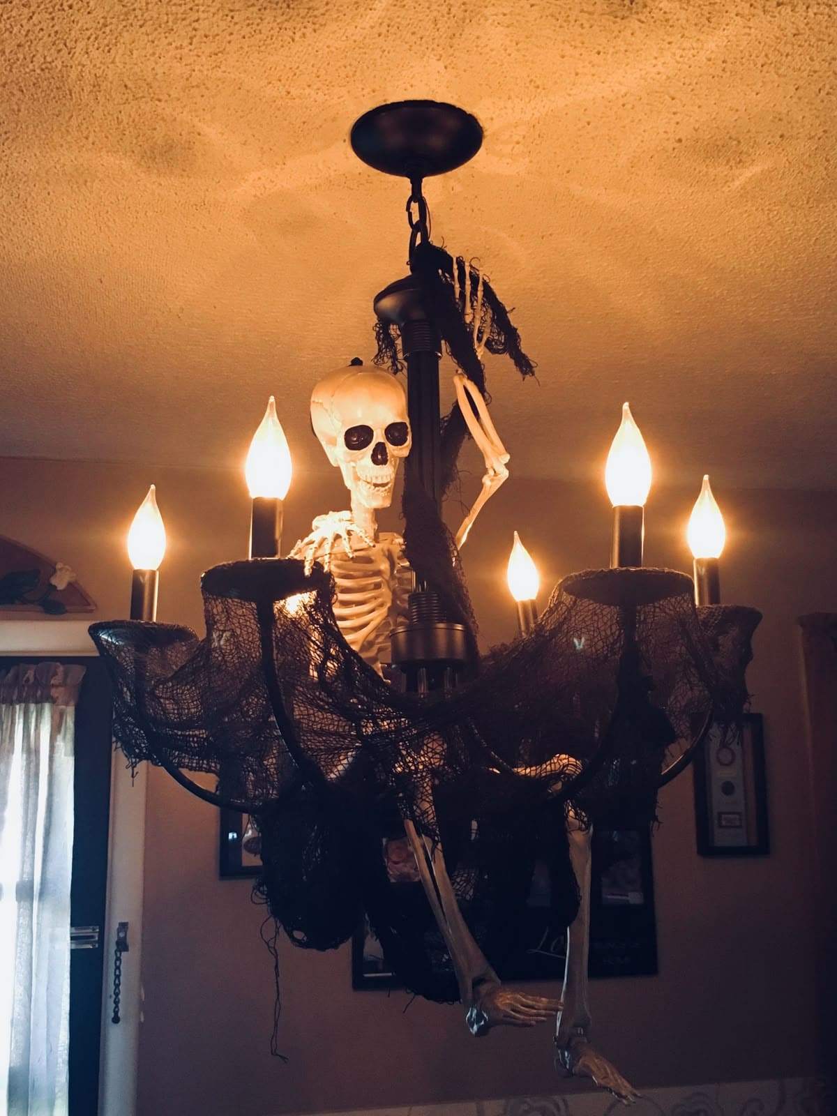 Skeleton Swing Halloween Chandelier