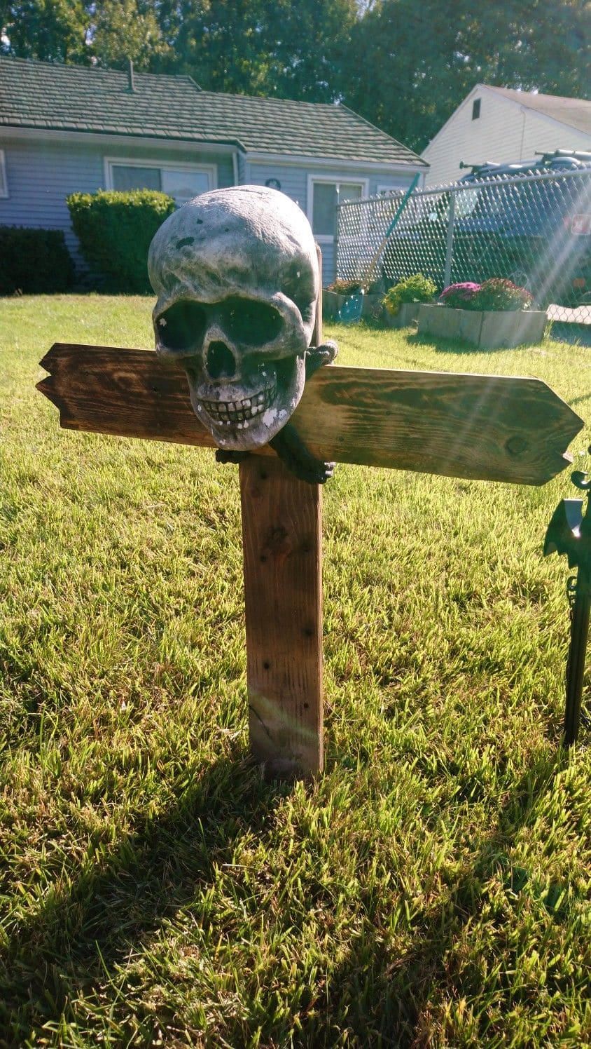 Skull-Centered Wooden Cross