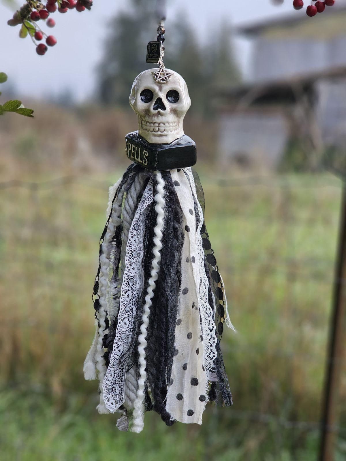 Skull Tassel Halloween Hanging