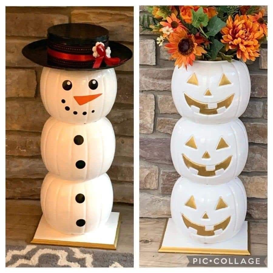 Snowman to Ghost Jack-O’-Lantern Tower