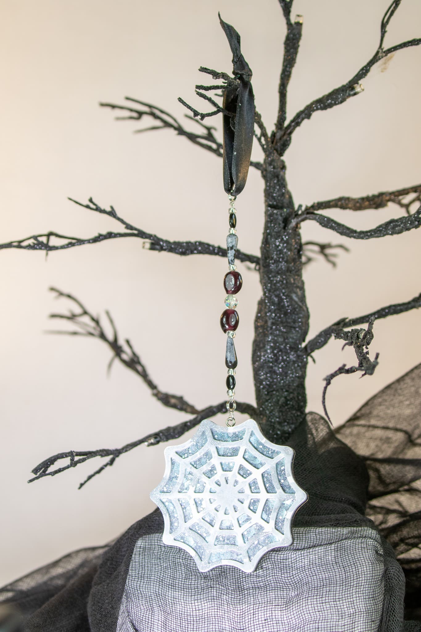 Sparkling Spiderweb Beaded Hanger