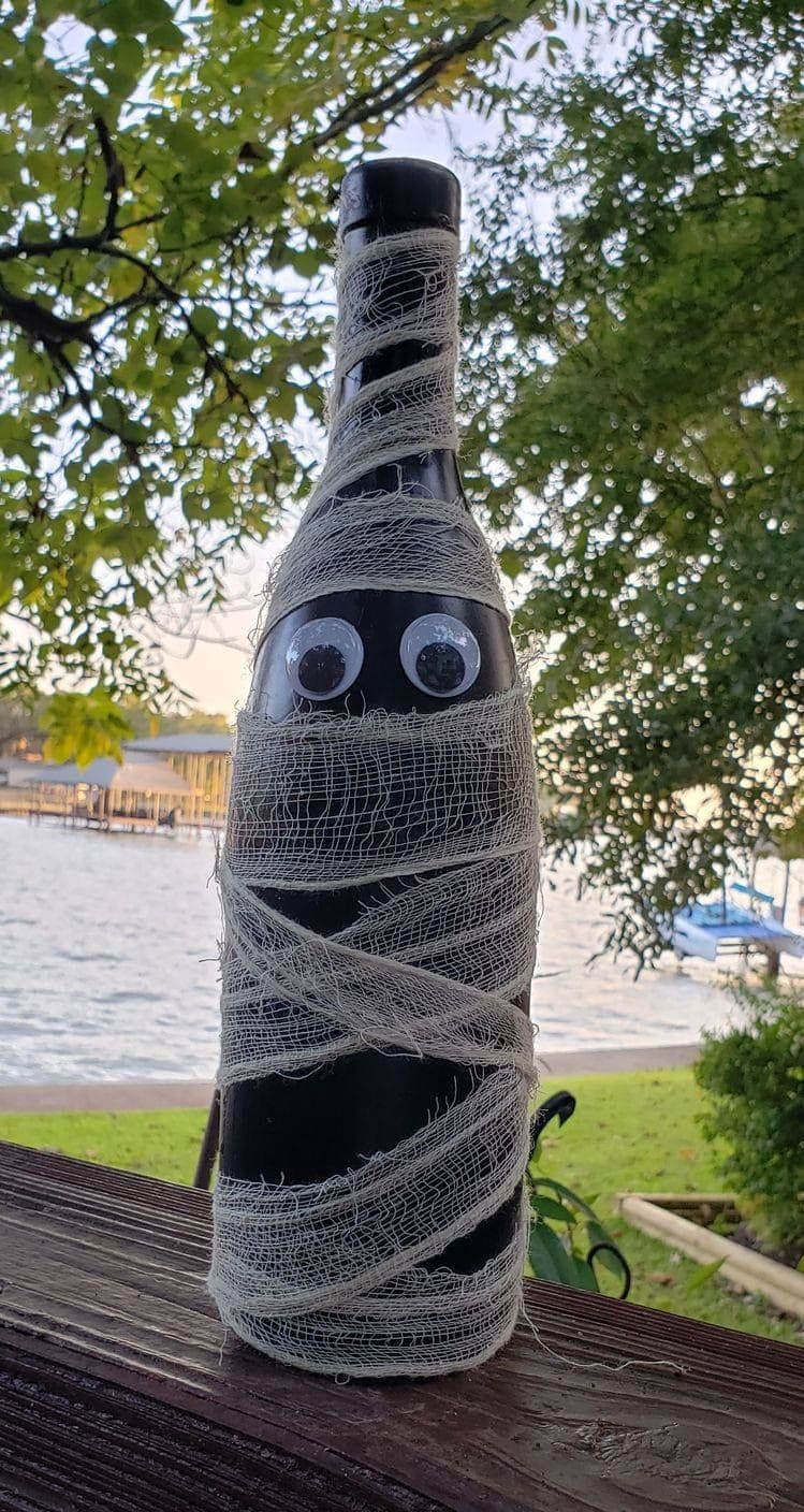Spooky Gauze-Wrapped Mummy Bottle
