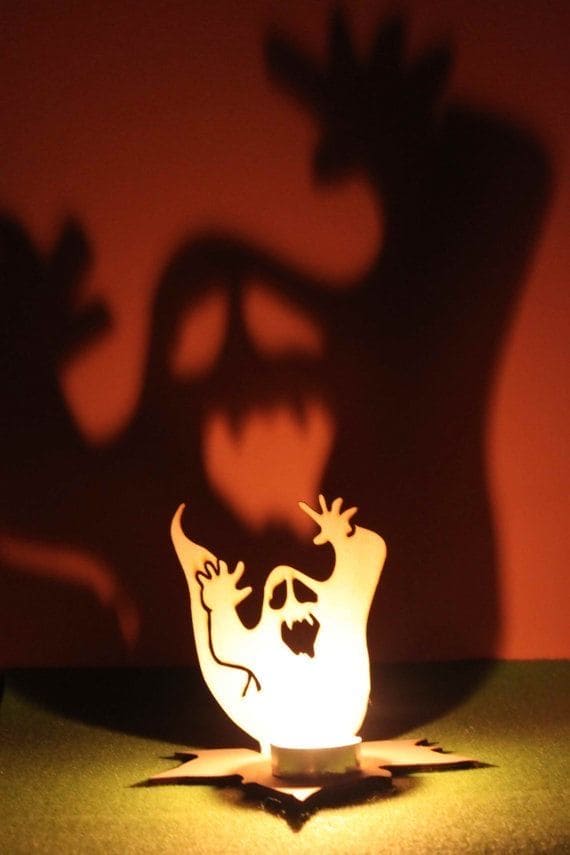 Spooky Ghost Shadow Silhouette Candle Holder