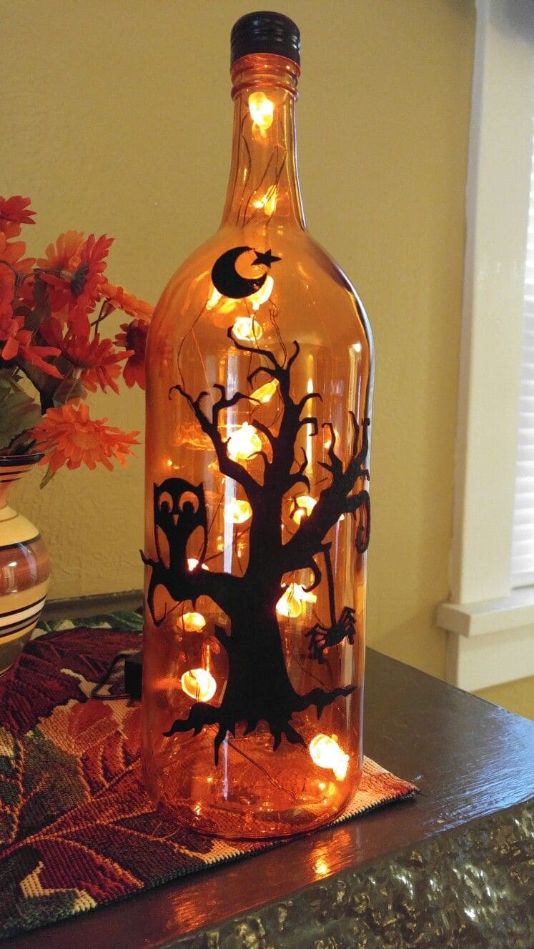 Spooky Tree Halloween Light Bottle