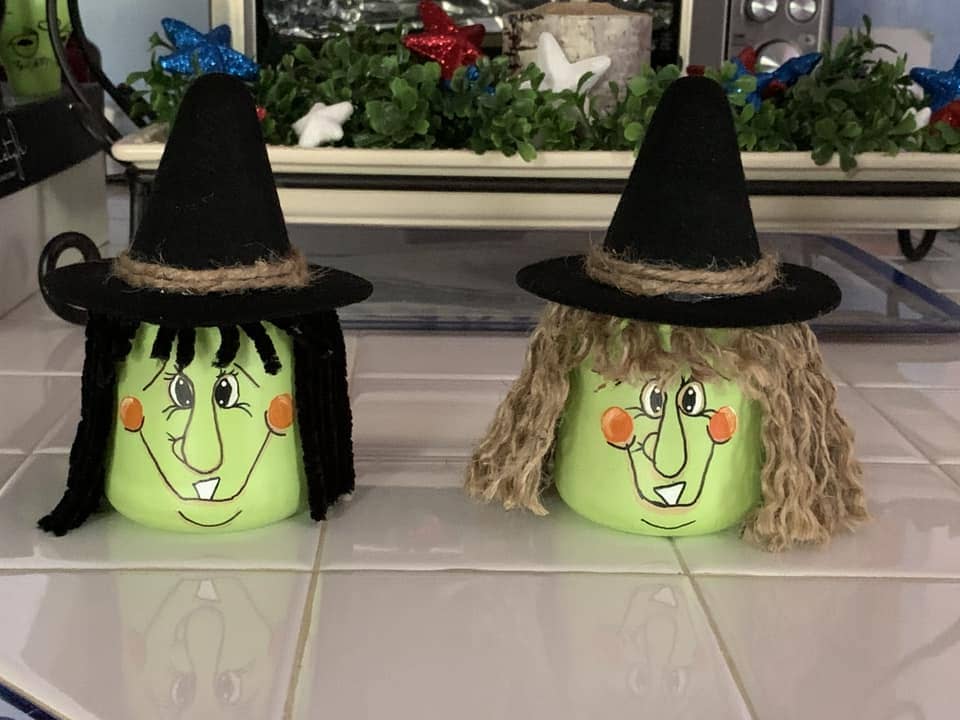 Spooky Yogurt Jar Witches