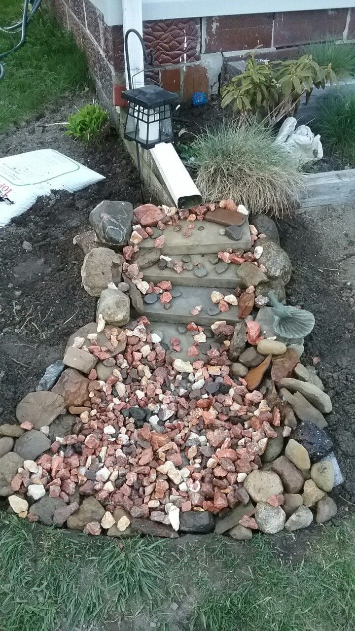Stepped Rock Drainage Pathway