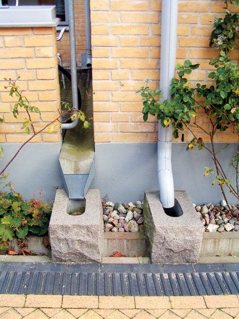 Stone Block Downspout Anchors