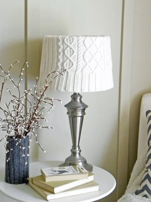 Sweater-Covered Lampshade