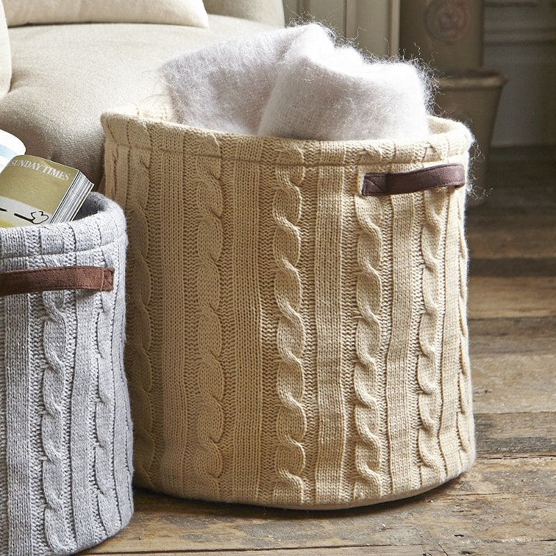 Sweater-Covered Storage Baskets