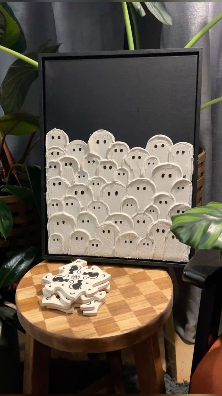 Textured Ghost Crowd Canvas
