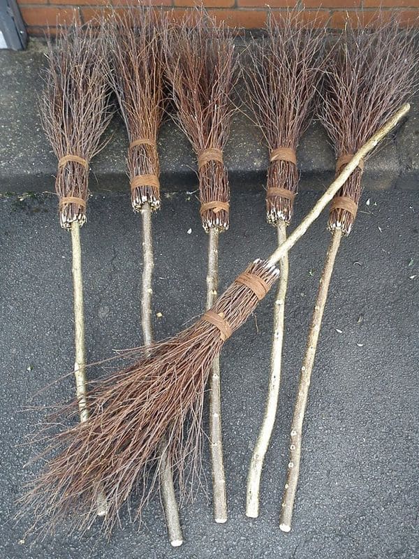 Traditional Besom Brooms Made from Nature