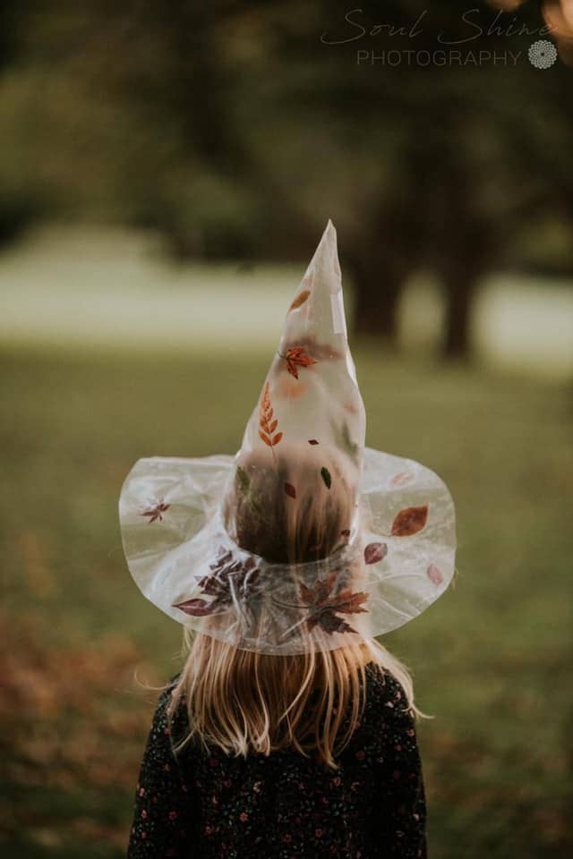 Transparent Autumn Leaf Witch Hat