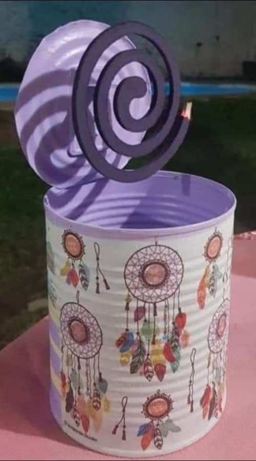 Upcycled Tin Can Mosquito Coil Holder