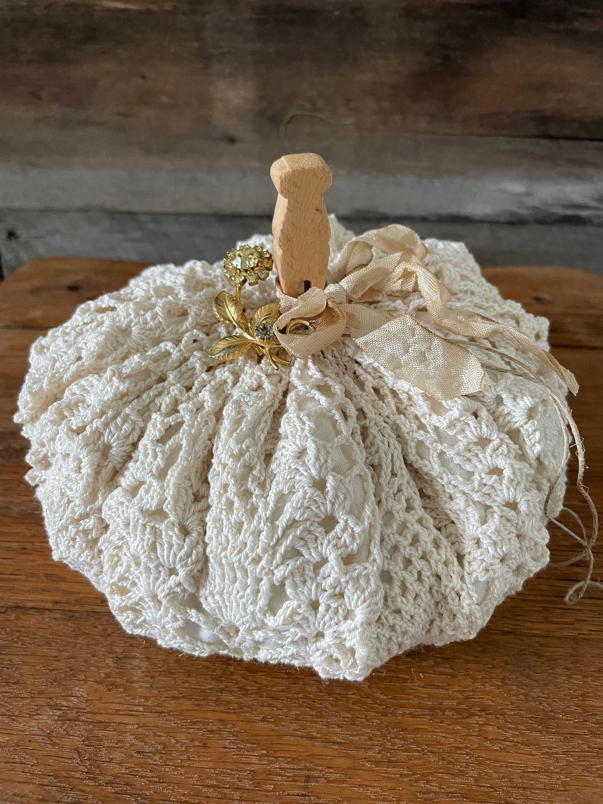 Vintage Doily Lace Pumpkin