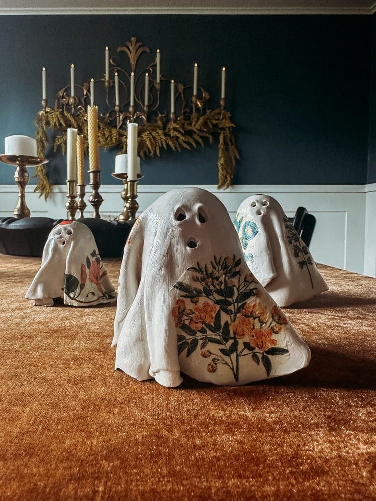 Vintage Floral Clay Ghosts