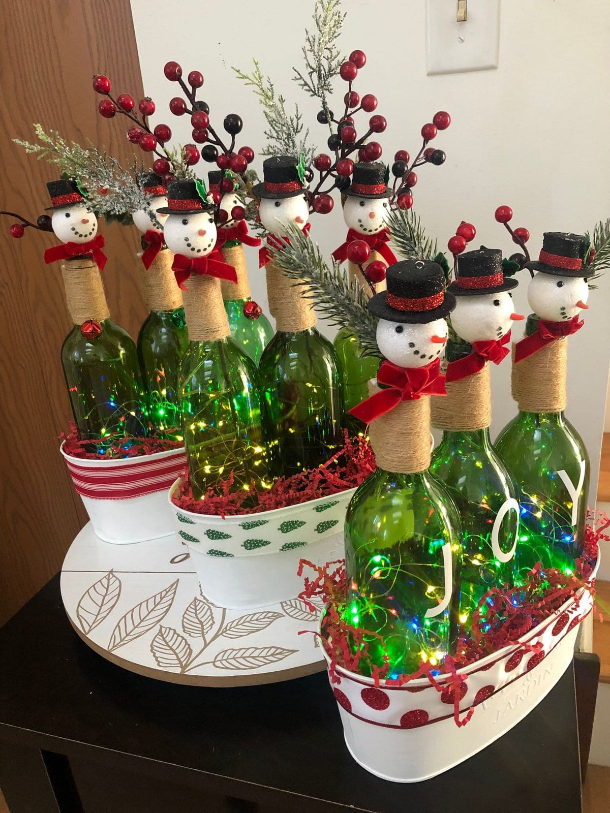 Whimsical Snowman Bottle Trio