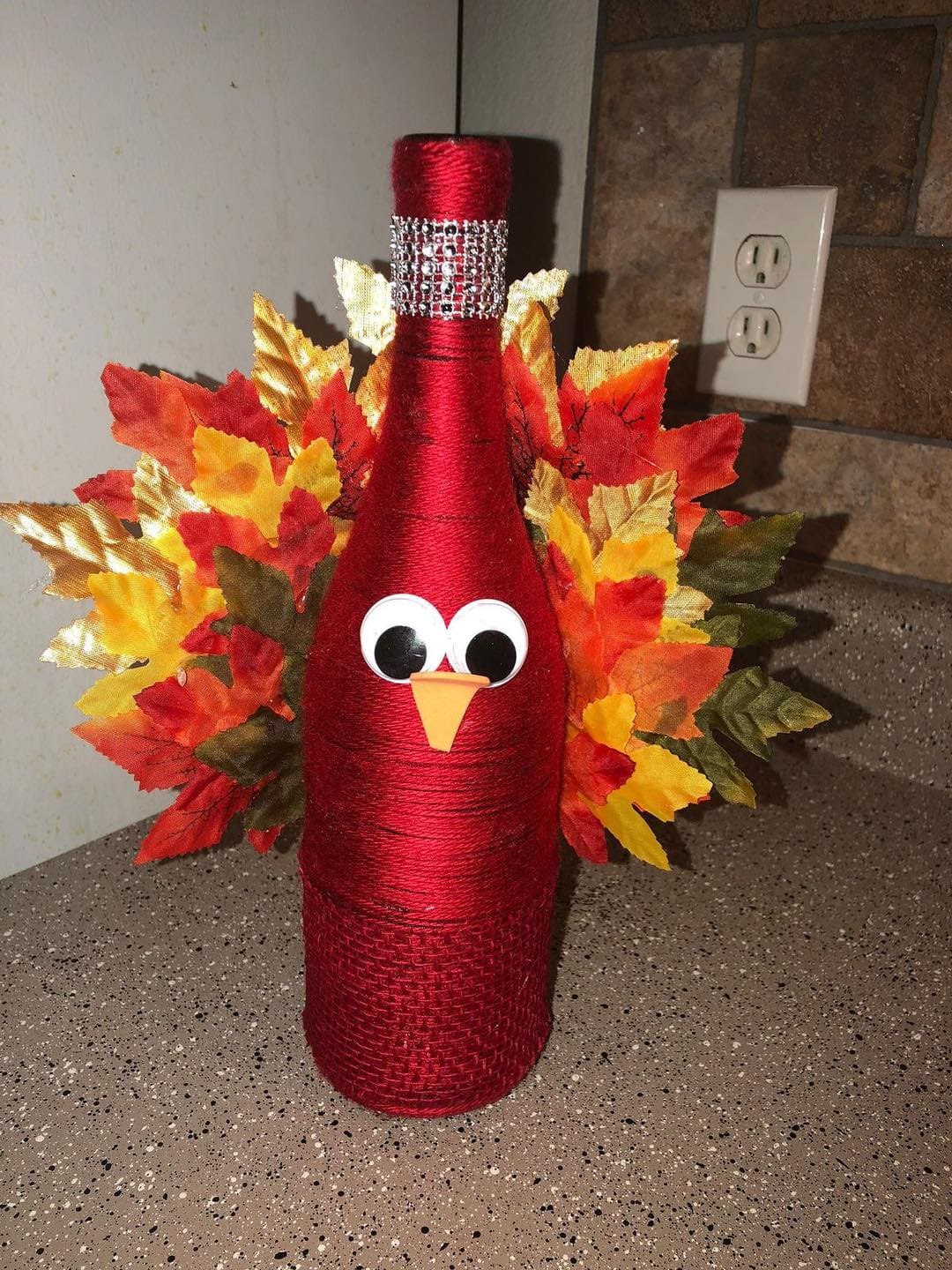 Wine Bottle Turkey Centerpiece