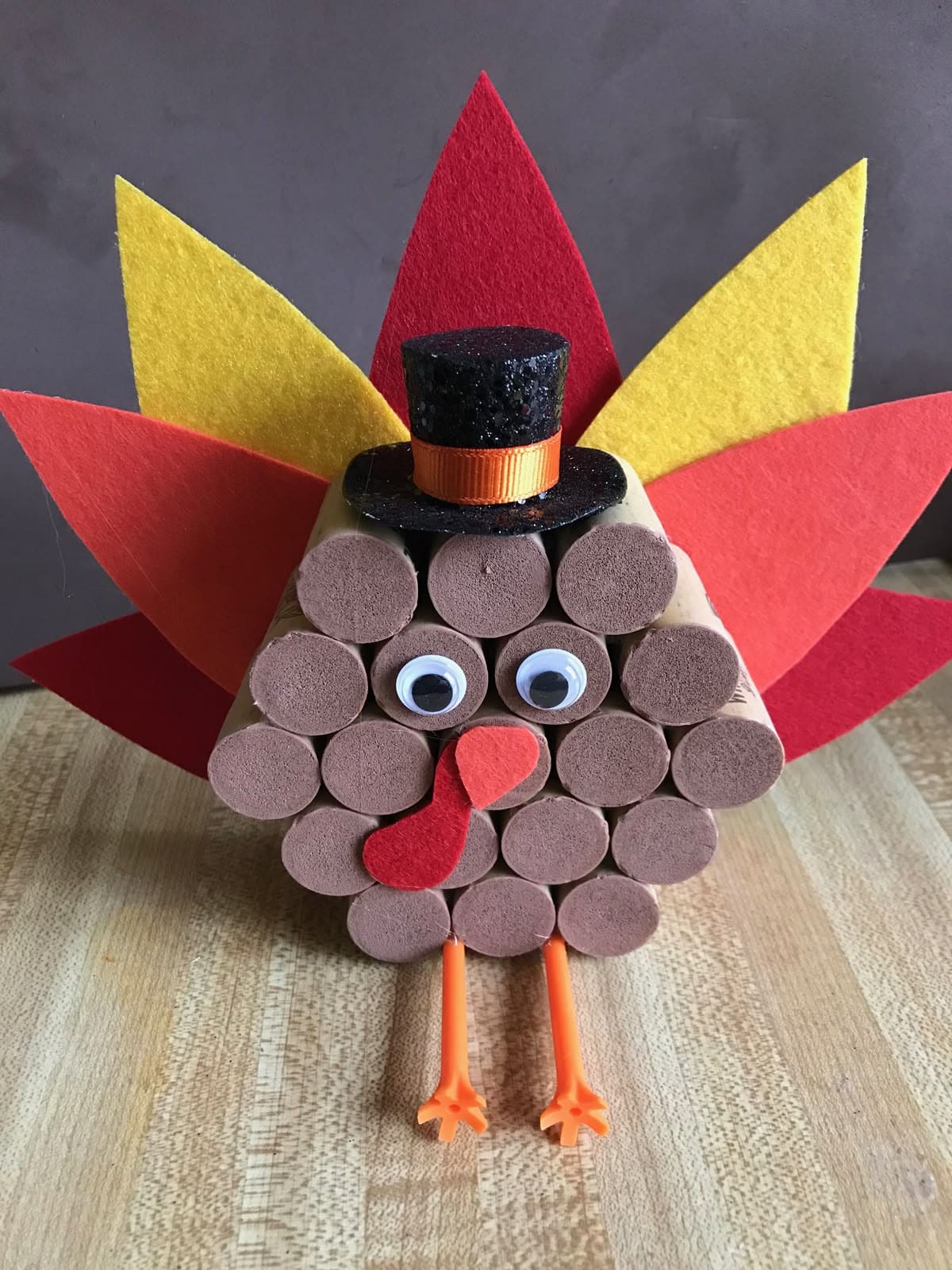 Wine Cork Turkey With Pilgrim Hat