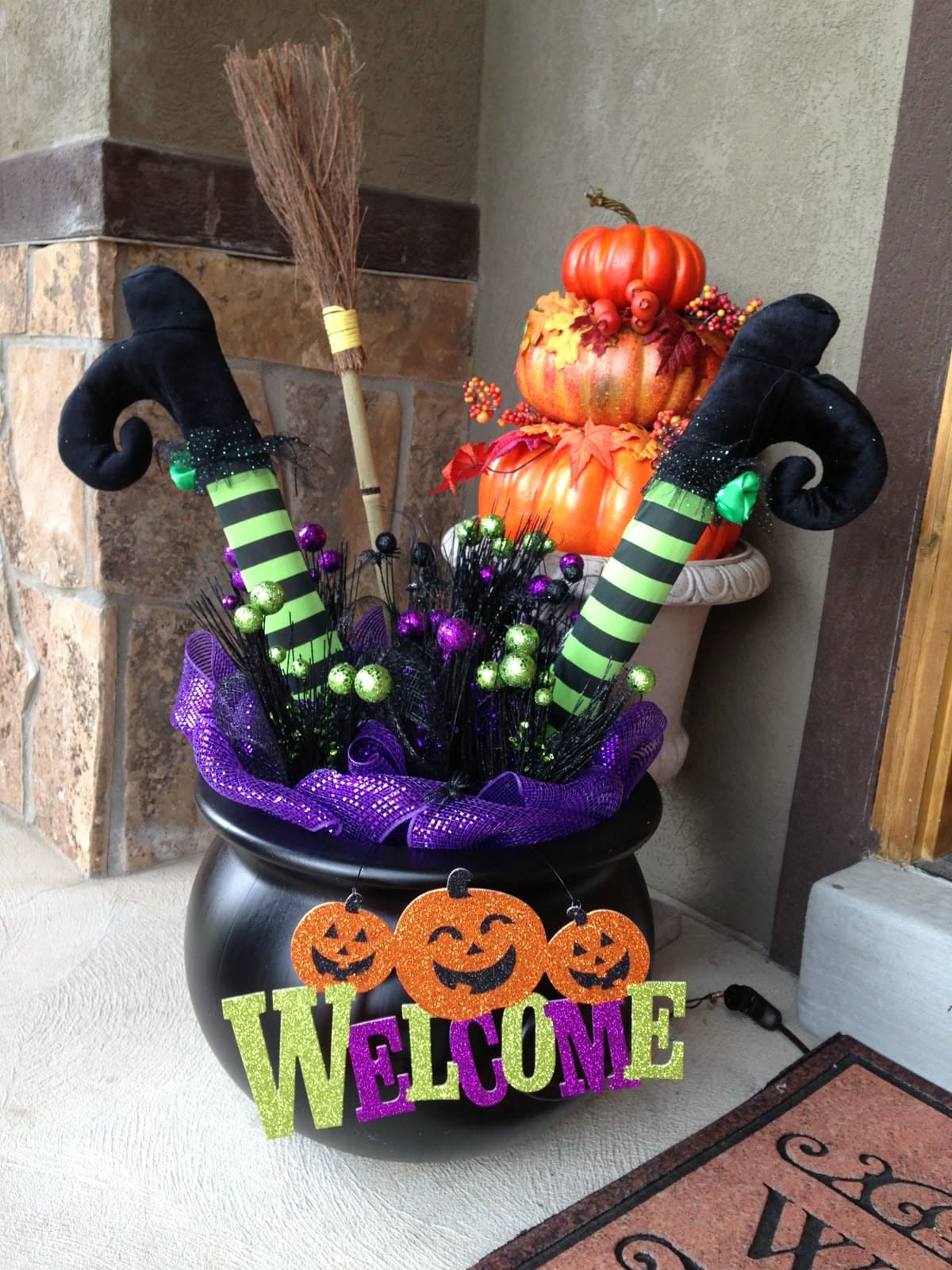 Witchy Welcome Cauldron Display