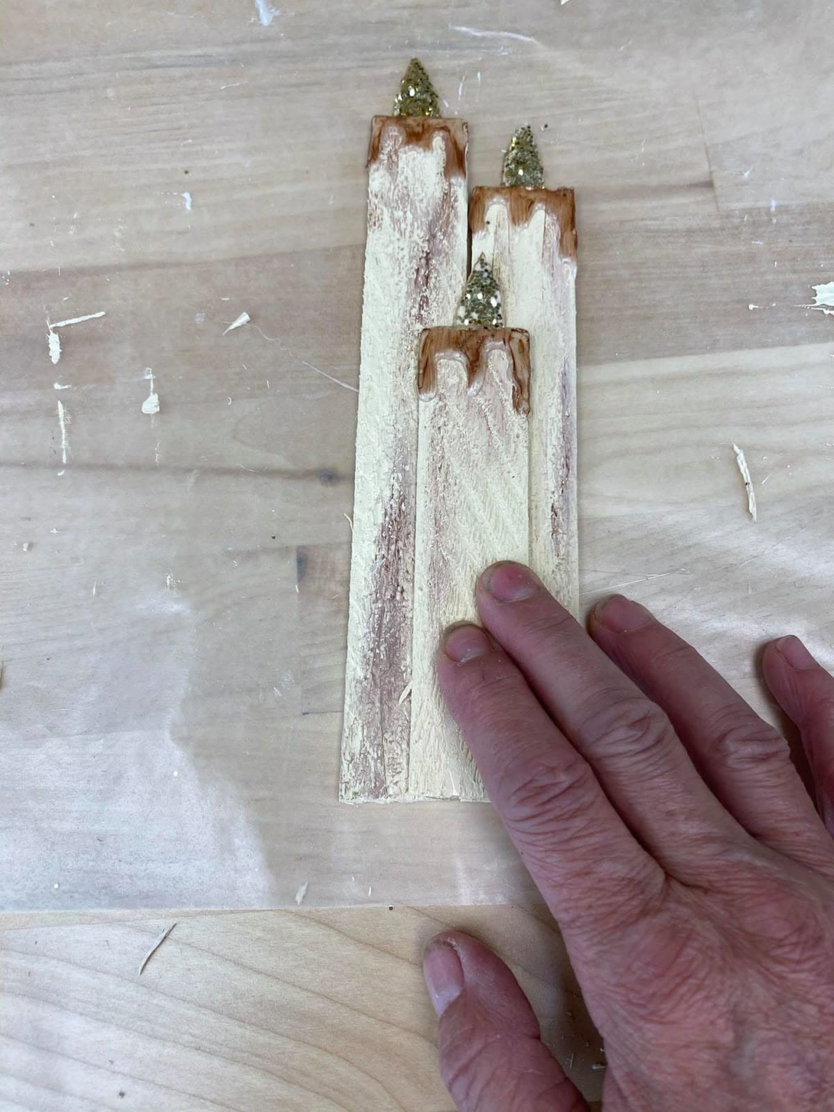 Wood Shim Candle Trio