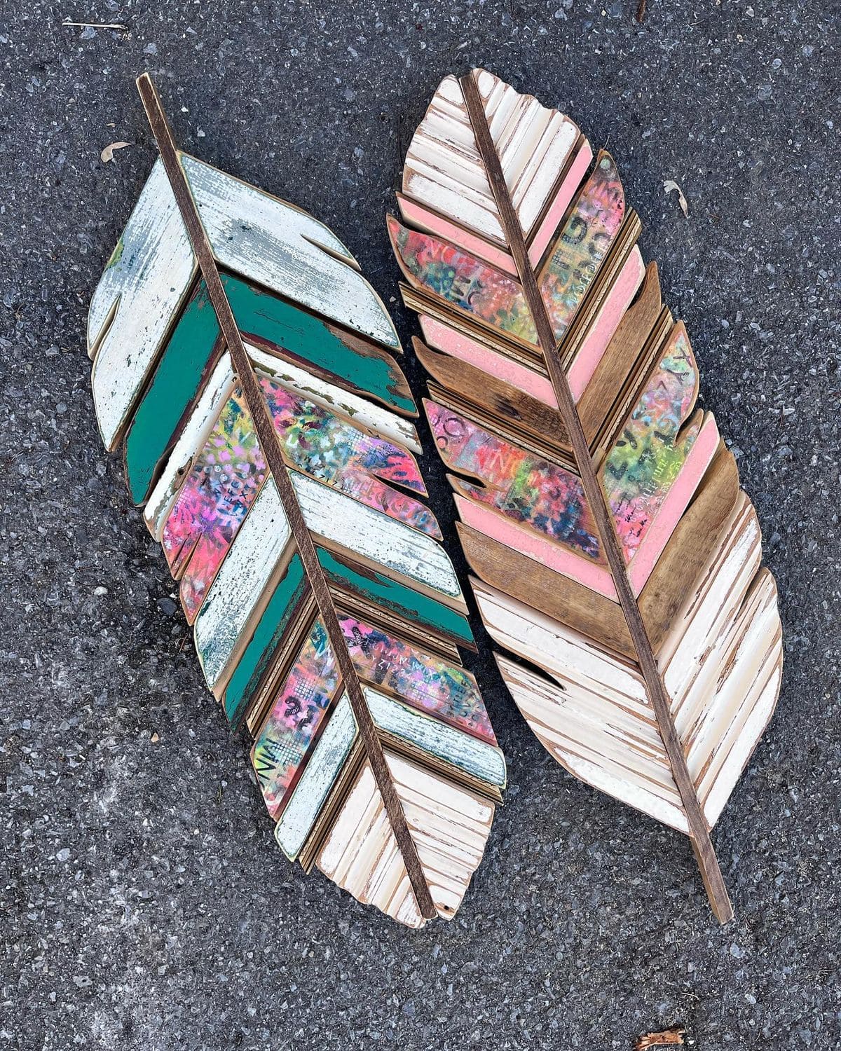 Wooden Feather Wall Art