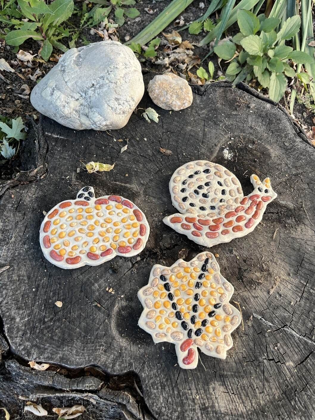 Autumn-Inspired Bean Mosaic Shapes