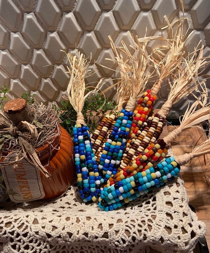Beaded Indian Corn Craft