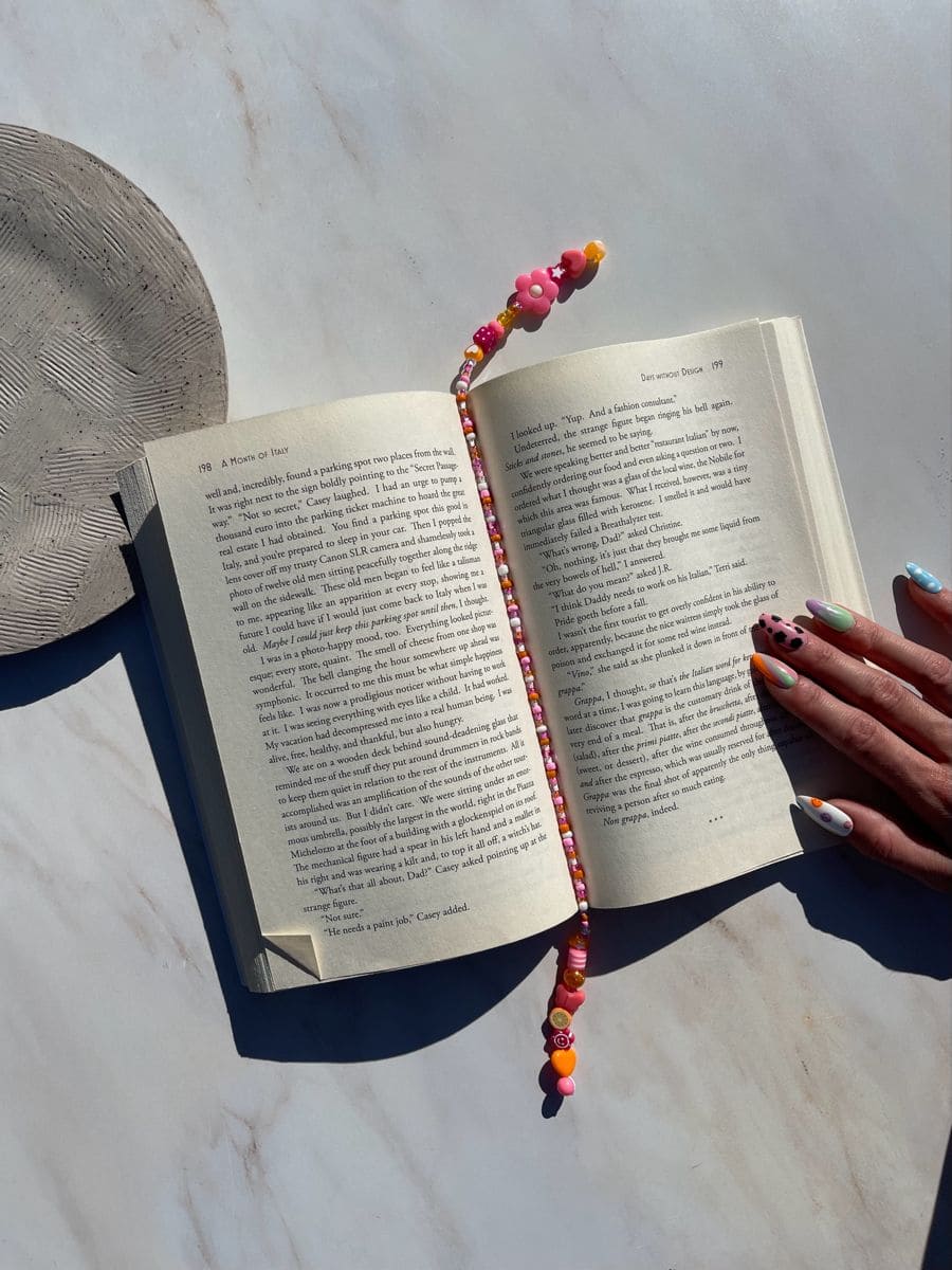 DIY Beaded String Bookmark with Playful Charms