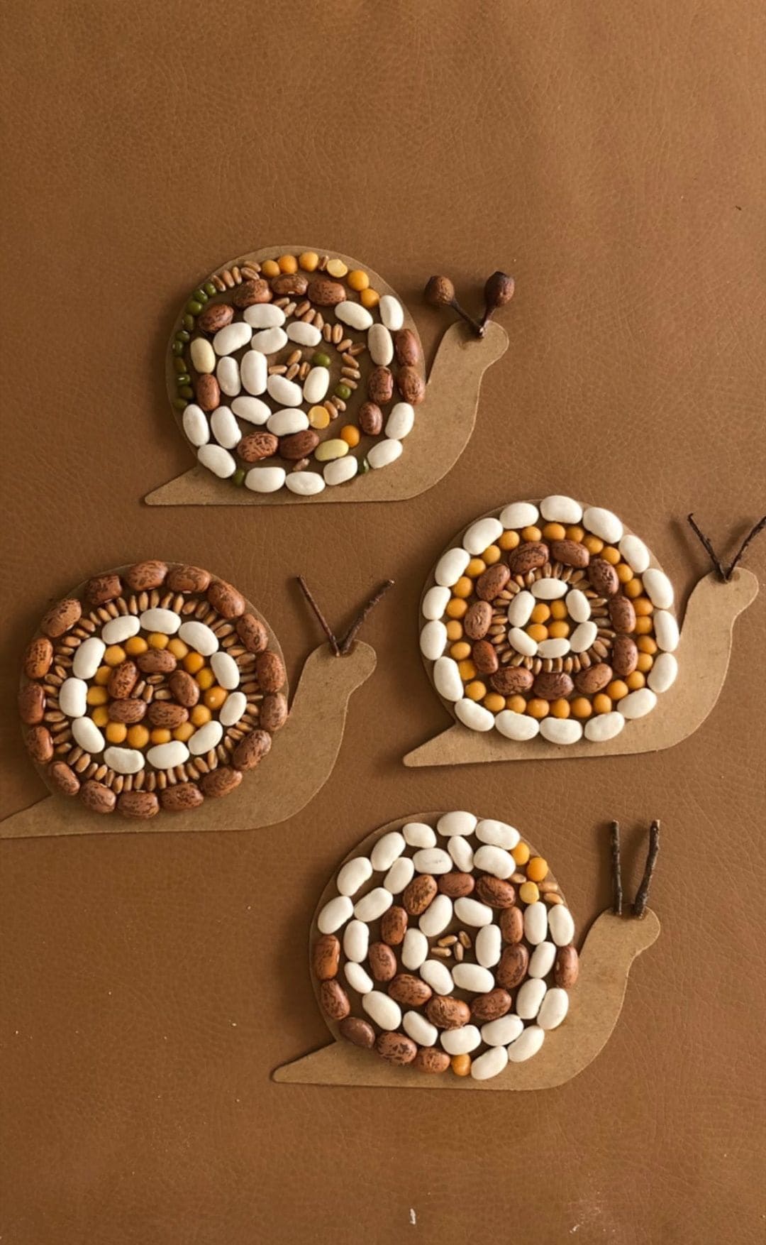 Bean Mosaic Snail Craft
