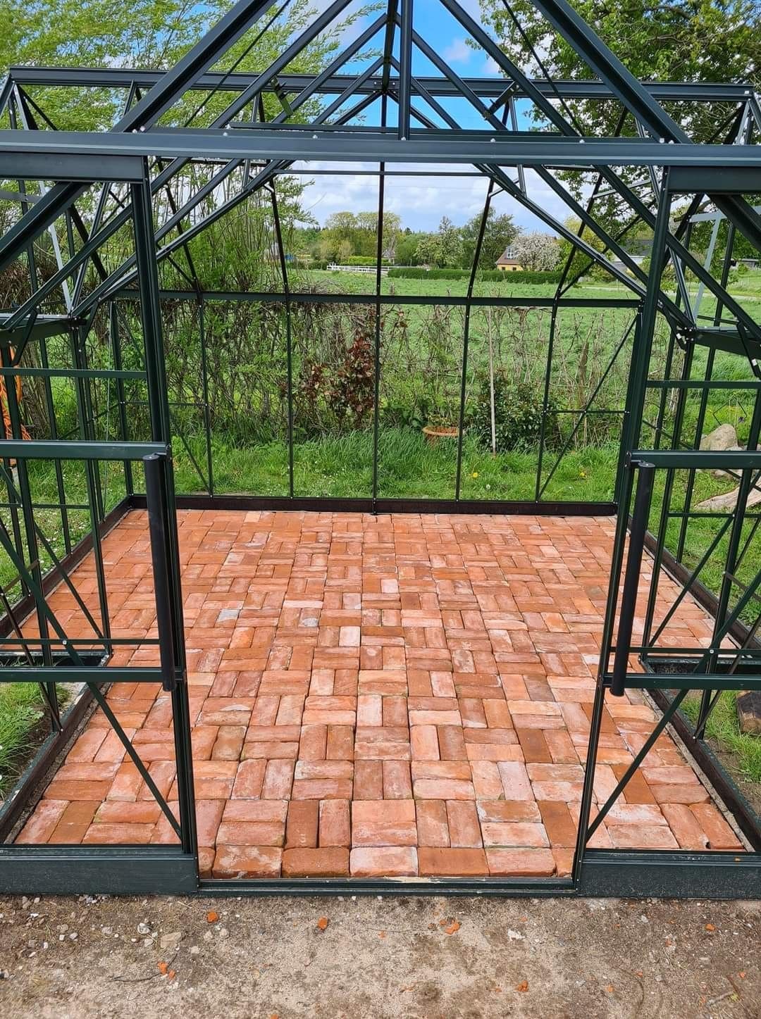 Brick Flooring for Garden Greenhouse