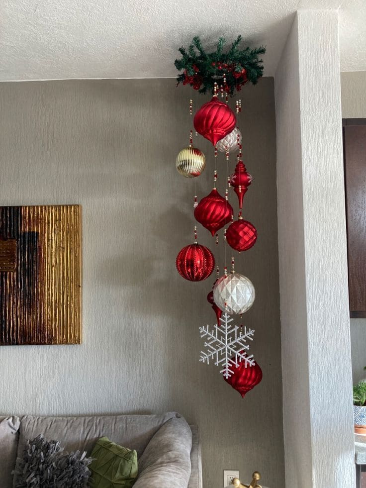 Cascading Ceiling Ornament Display