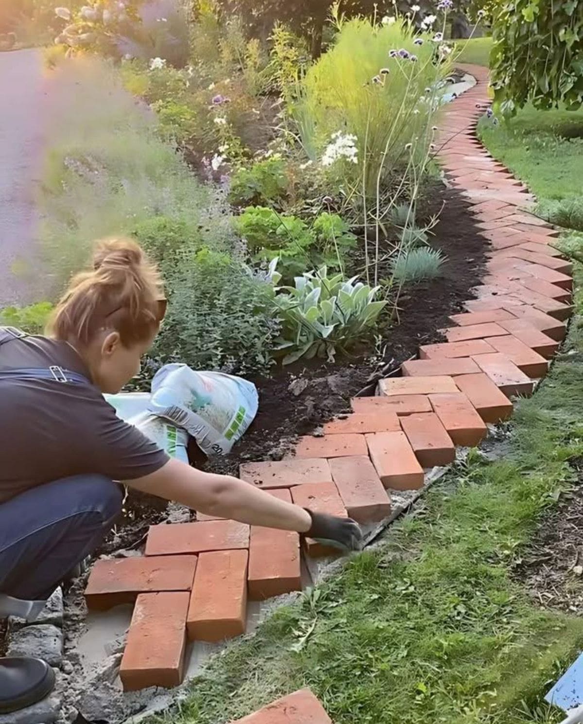 Charming Brick Garden Pathway