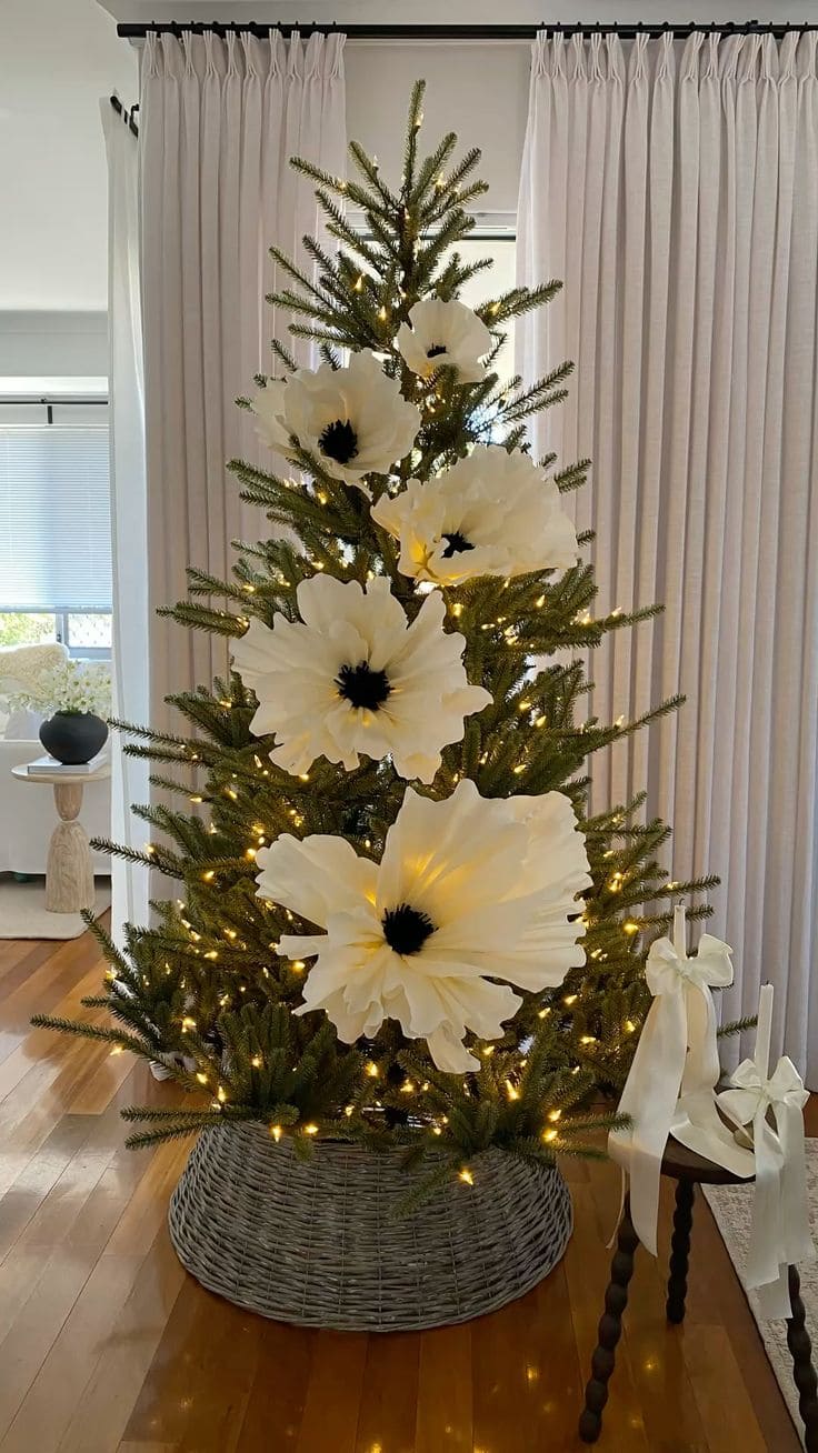 How to Decorate Your Christmas Tree with Giant Flowers