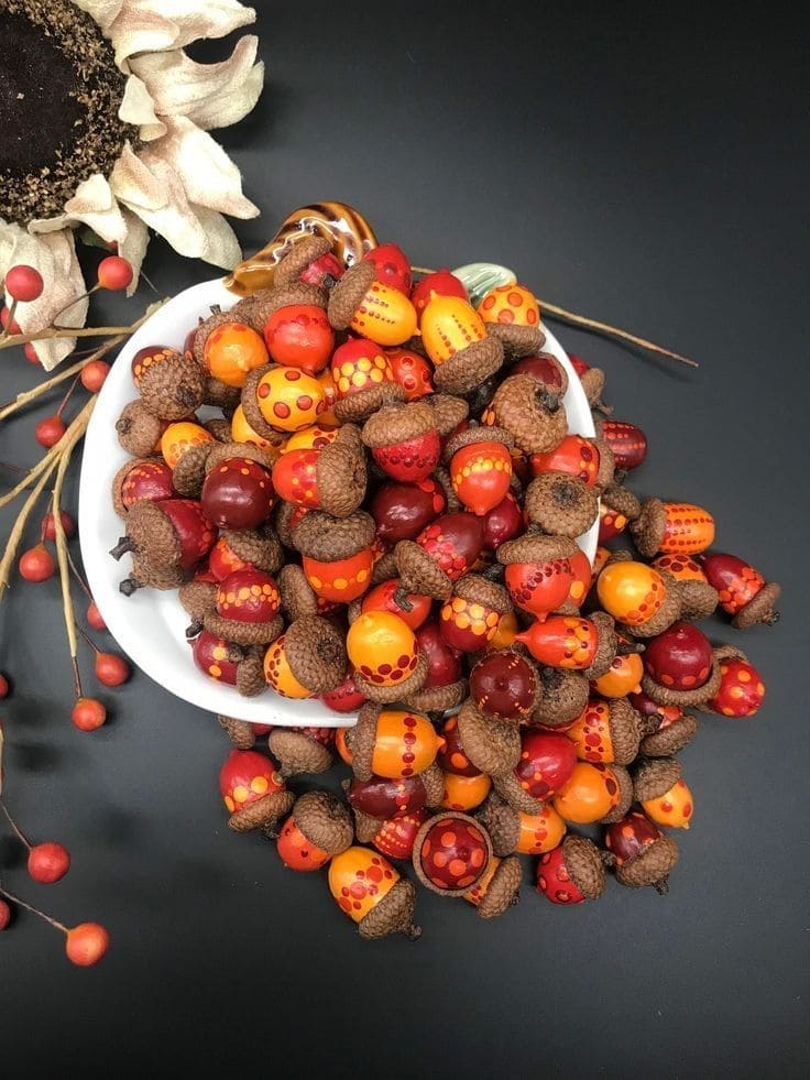 Colorful Painted Acorns