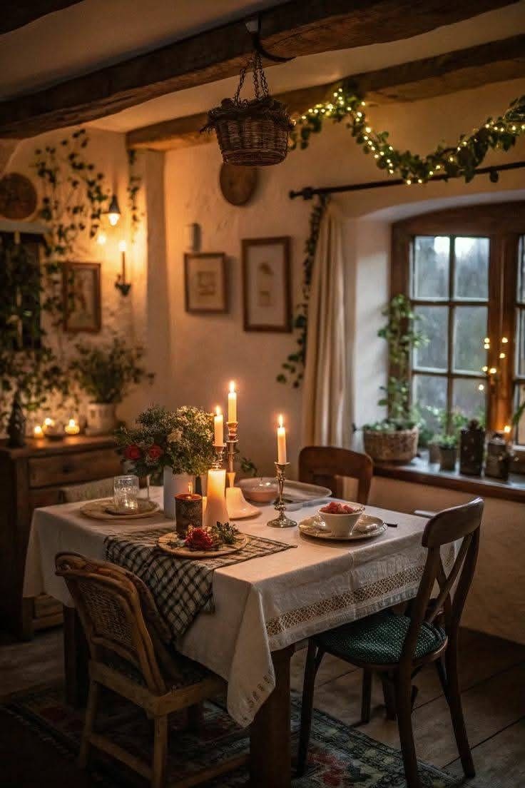 Cottage Glow Christmas Table