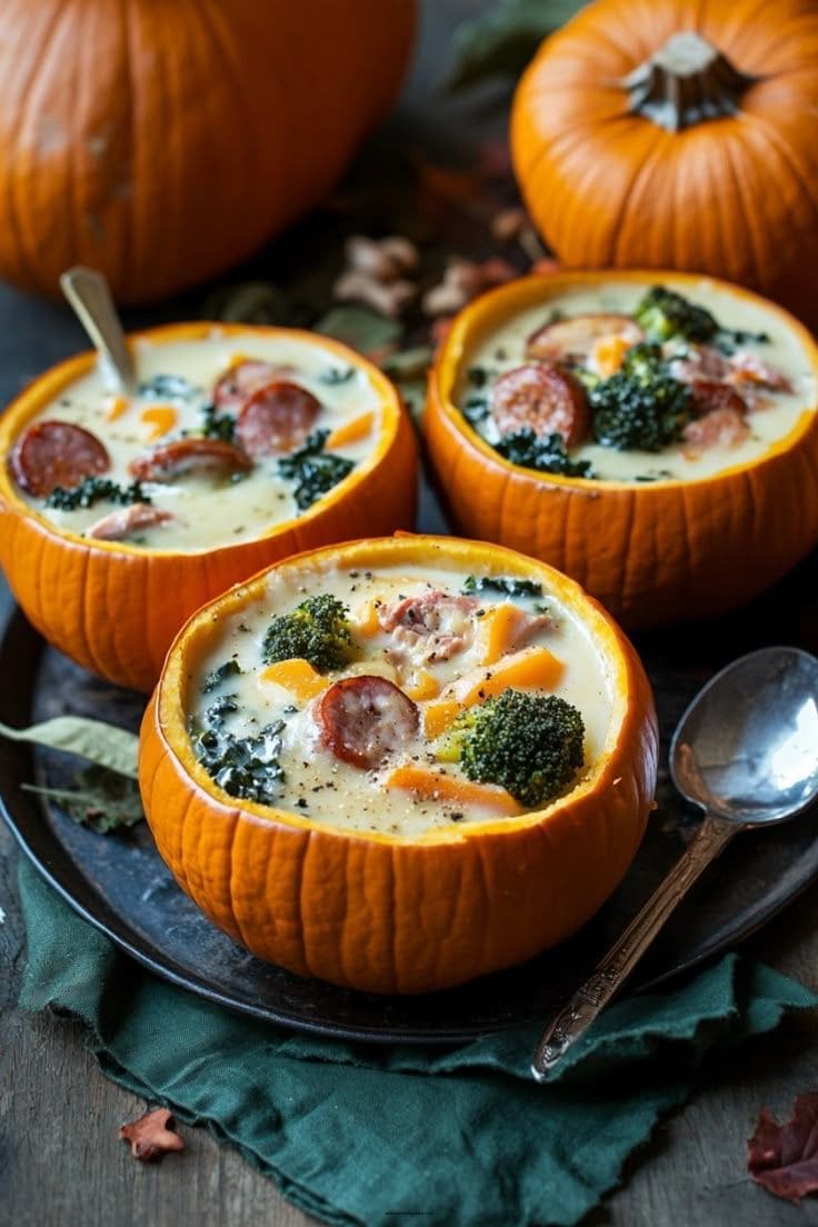 Creamy Autumn Soup in Mini Pumpkins