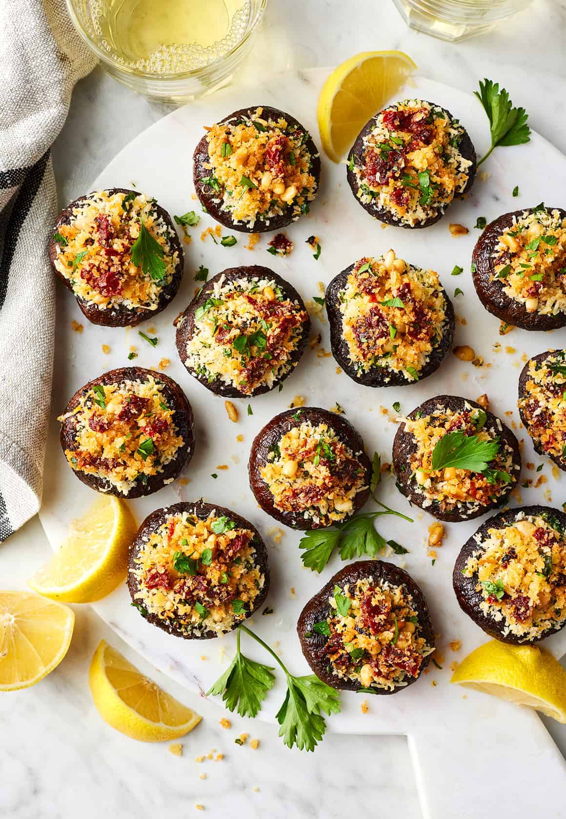 Crispy Stuffed Mushrooms with Herbs and Breadcrumbs