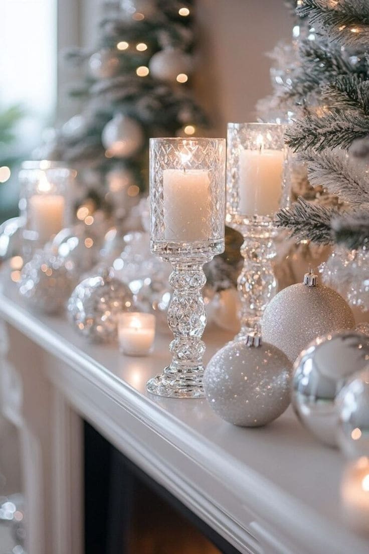 Crystal Candlelit Mantel Glow