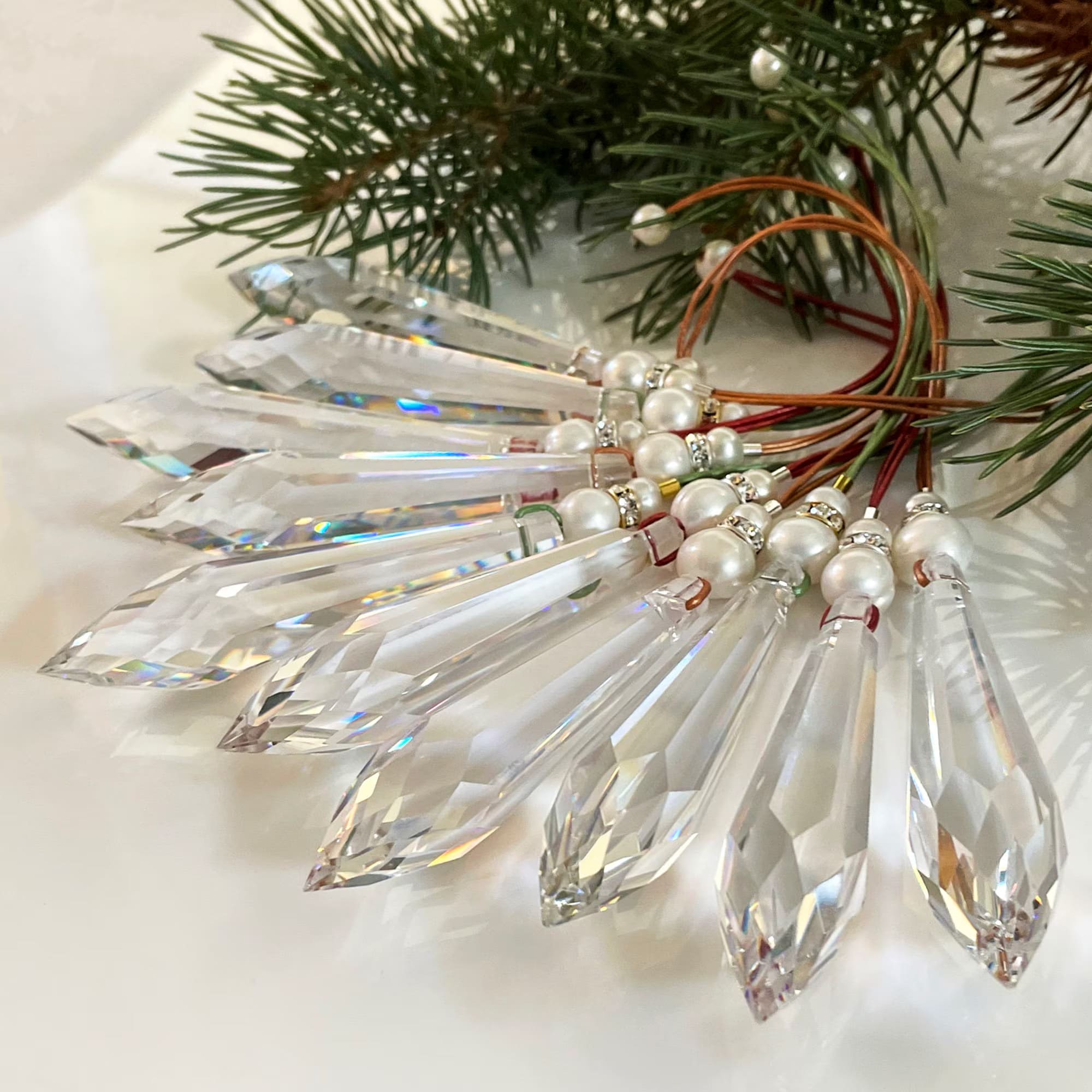 Crystal Drop Christmas Ornaments