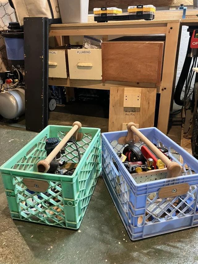 DIY Milk Crate Tool Caddies