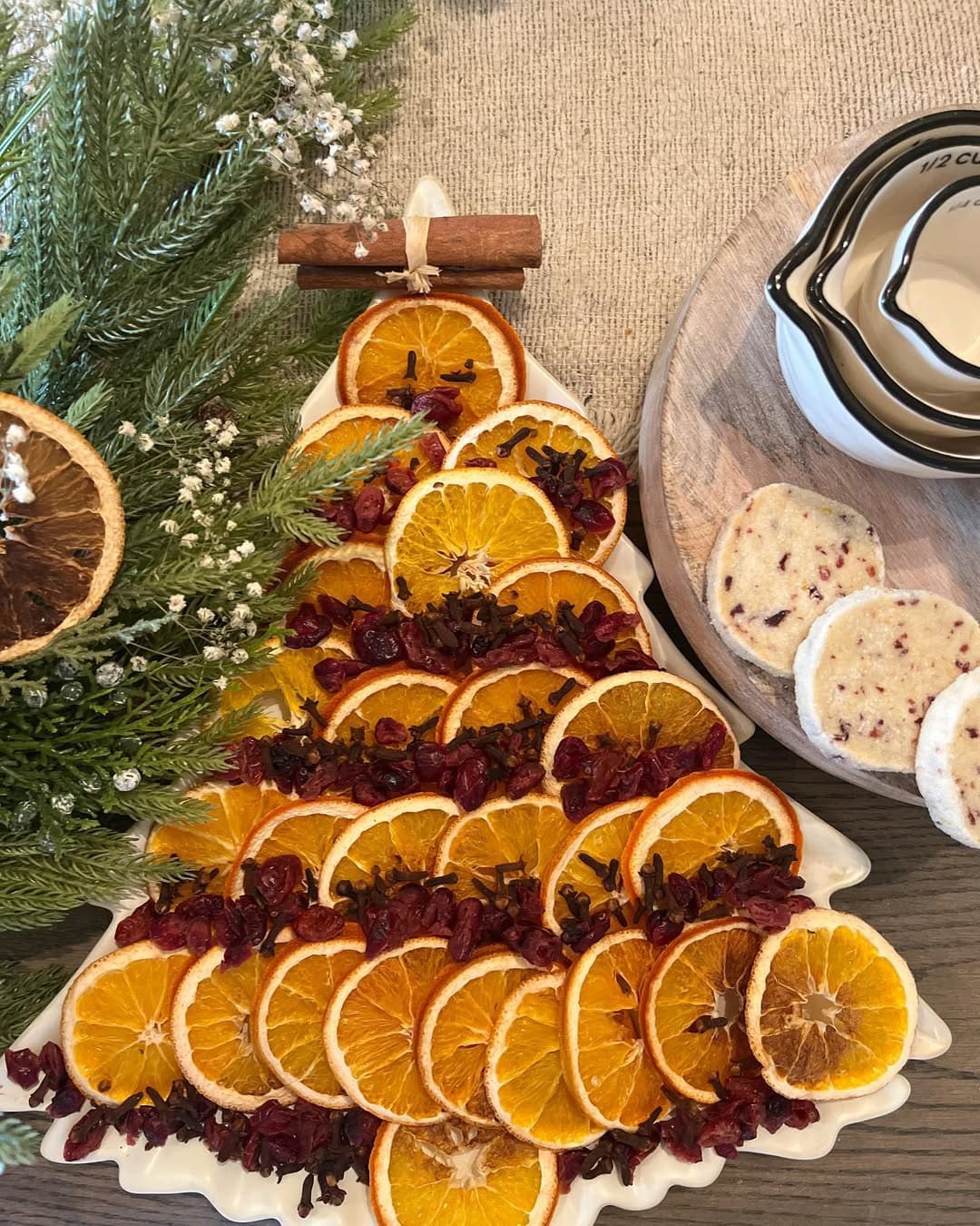 Dried Orange Christmas Tree Platter