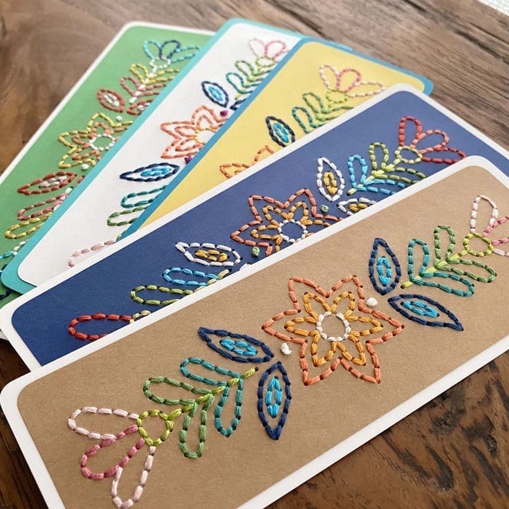 How to Hand-Stitch Embroidery on Paper Bookmarks