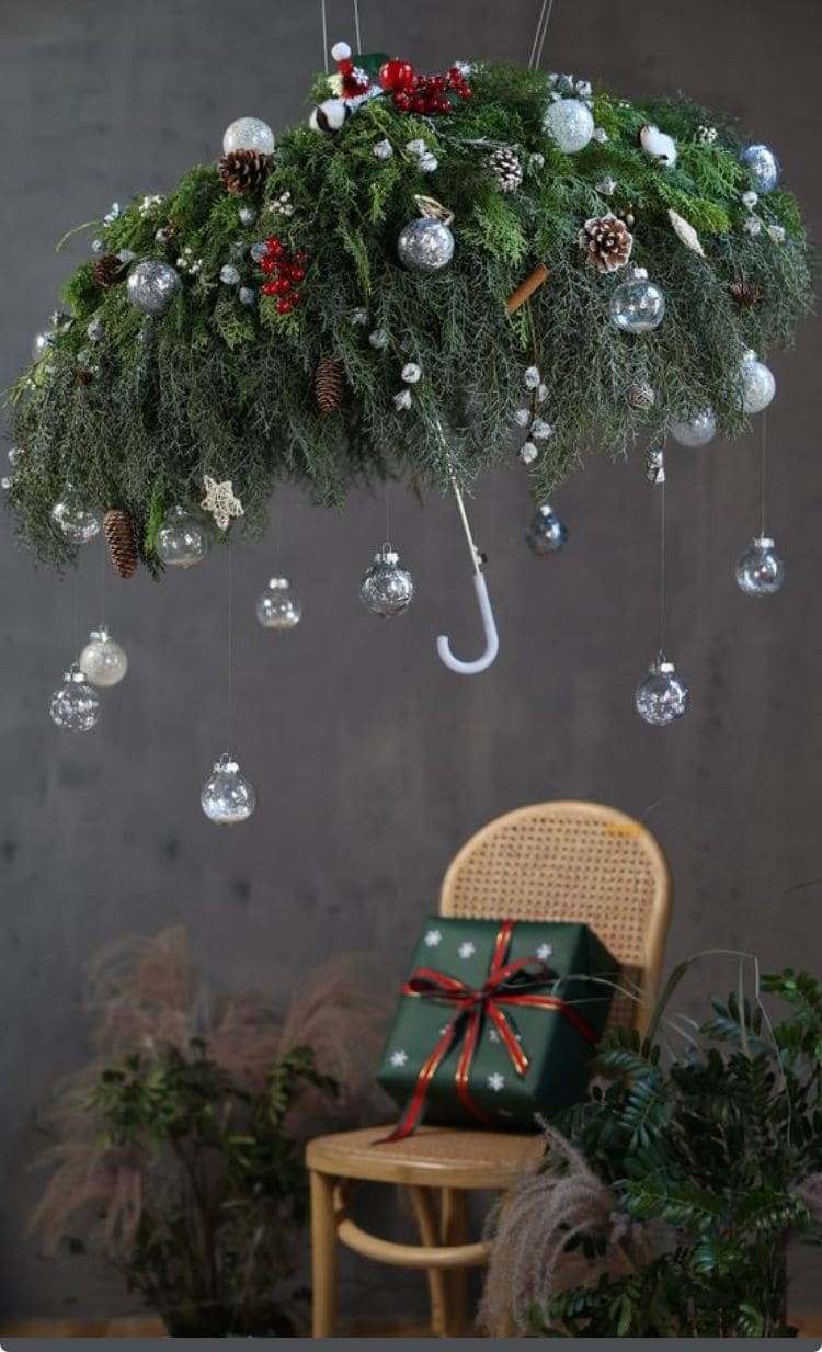 Evergreen Umbrella Chandelier