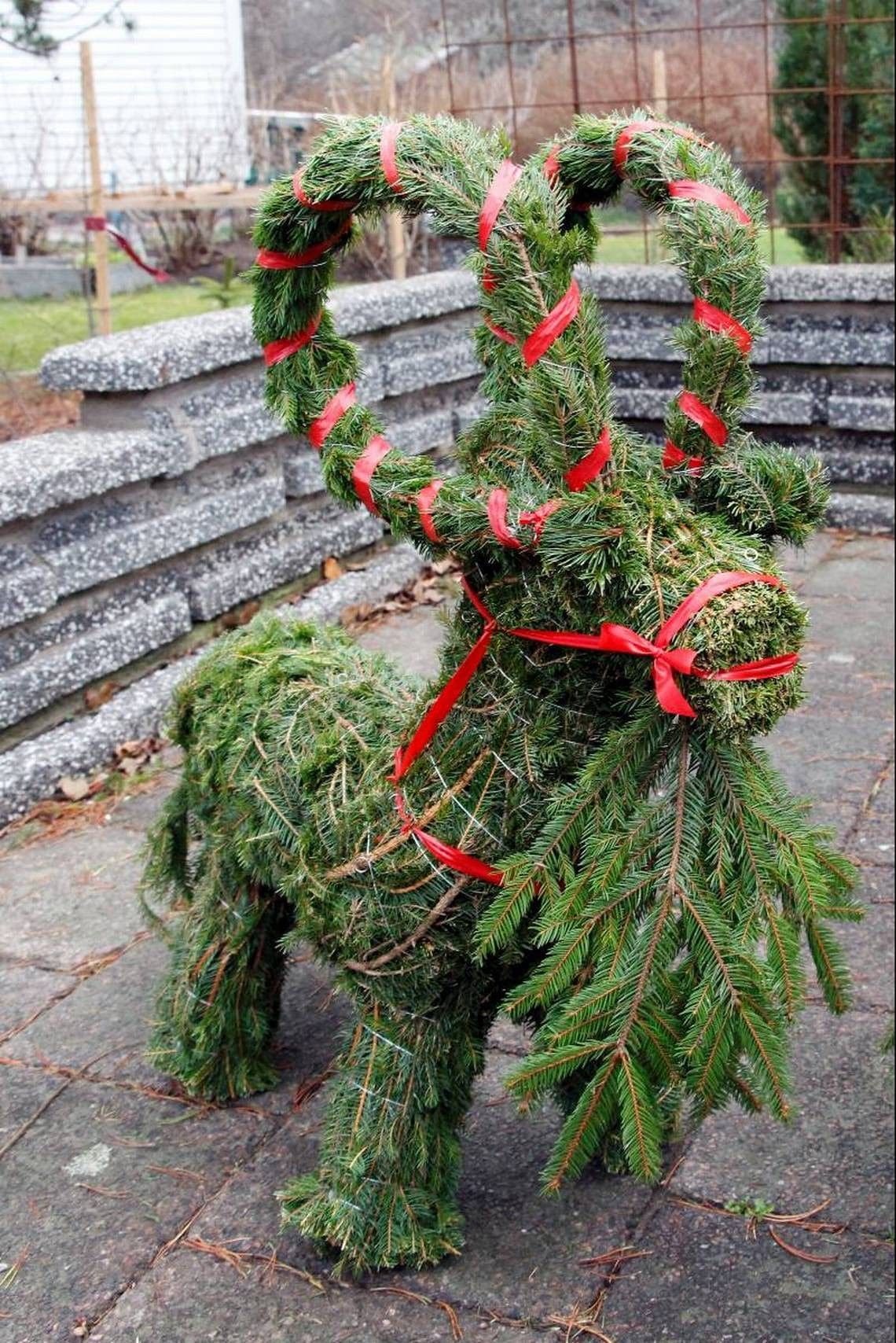 Evergreen Yule Goat Decoration